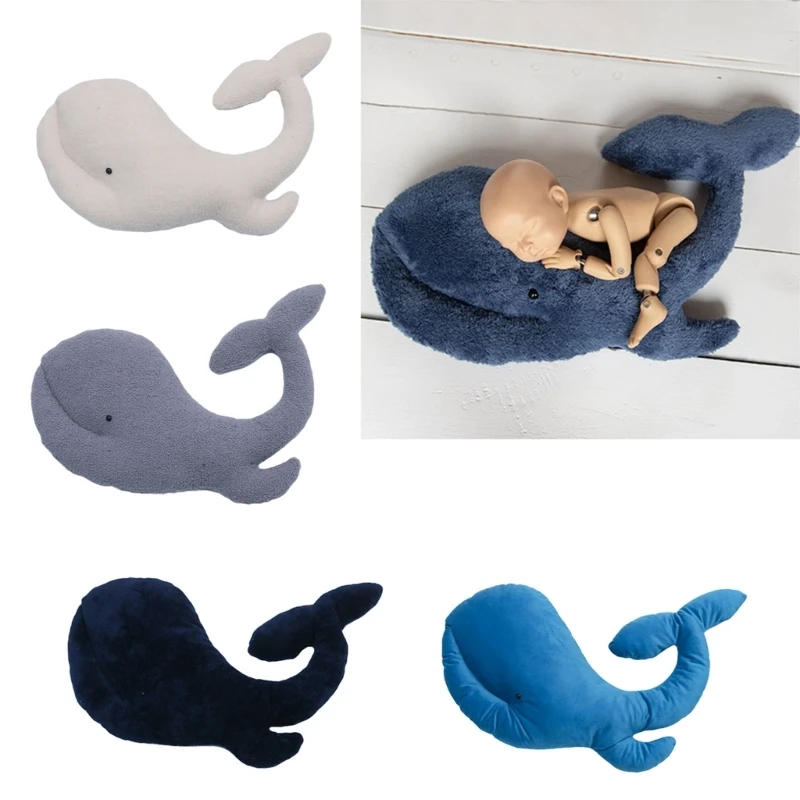 

Whale Posing Pillow Photography Props Soft Cushion Baby Photo Props Skin-Friendly Photography Props Backdrop Accessories