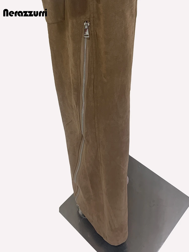 Женские замшевые эластичные брюки