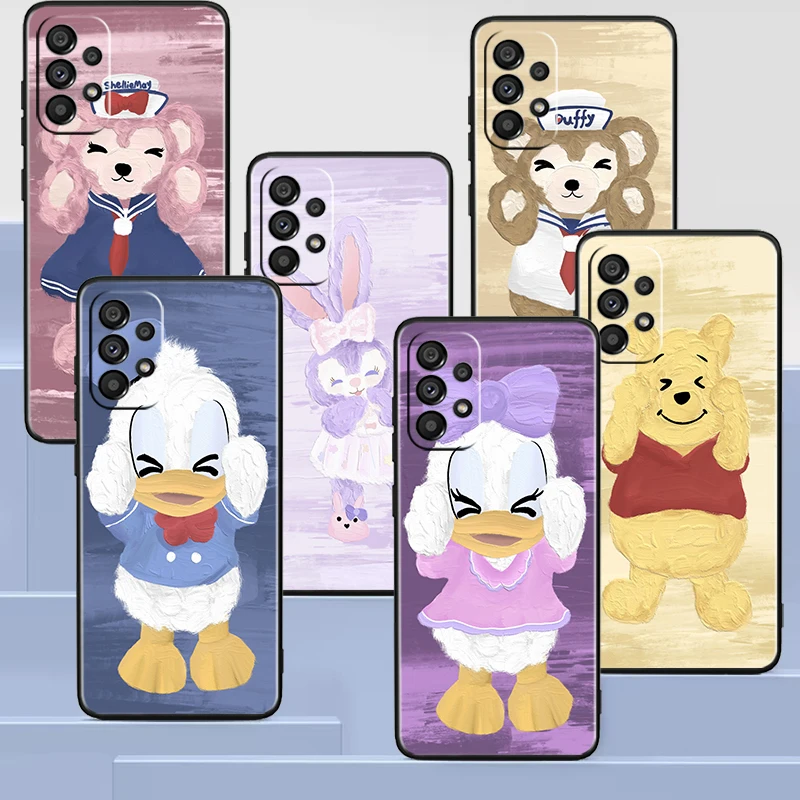 

Disney Winnie the pooh Boy Black Soft Phone Case For Samsung A73 A72 A71 A54 A53 A52 A51 A42 A33 A32 A23 A22 A21S A13 5G Cover