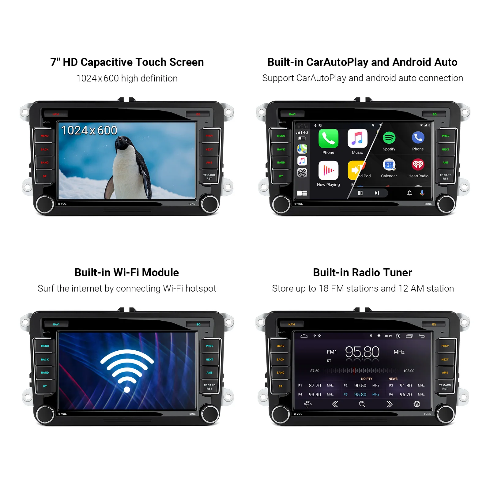 XTRONS 7-дюймовый Android 12 сенсорный экран автомобильное радио четырехъядерный 2 + 32