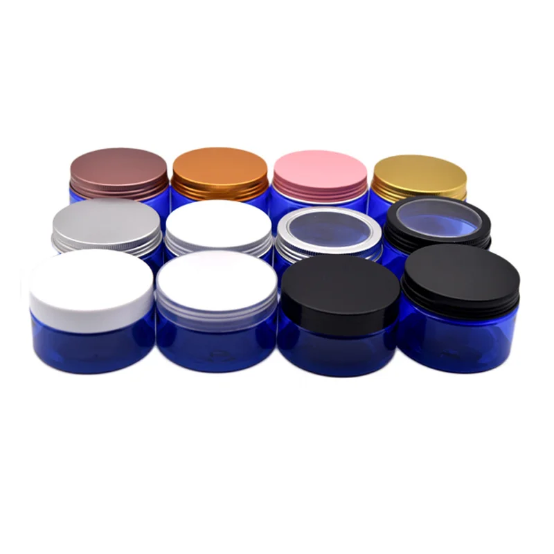100 г 120 круглый синий цвет пустой пластиковый крем-маска ПЭТ-бутылки банки