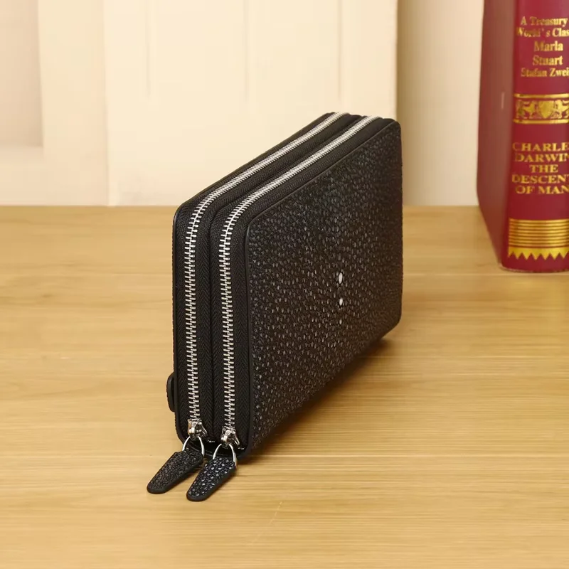 Мужской портфель-кошелек из воловьей кожи. Высококачественная