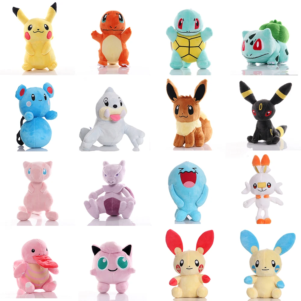 

Pikachu Peluche Plush Toys Pokemon Series Charmander Squirtle Bulbasaur Eevee Pikachu Stuffed Doll Kid Xmas Gifts