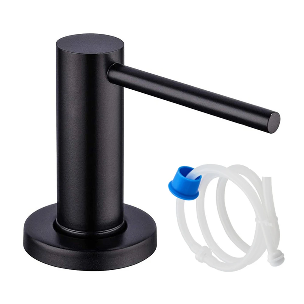 

Диспенсер для моющего средства золотого, черного, серебряного цвета для кухонной раковины, твердый дозатор лосьона для мыла из нержавеющей стали 304, встроенный насос