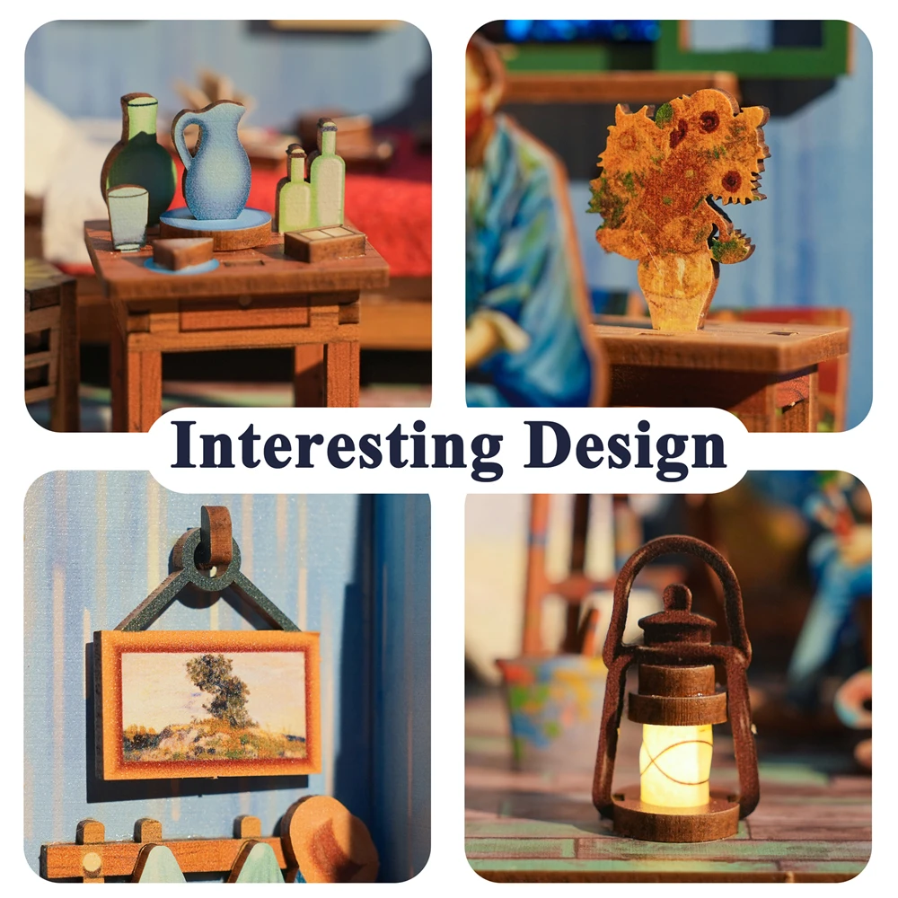 Звуковая машина Tonecheer для спальни Винсента 3D Деревянный пазл миниатюрный