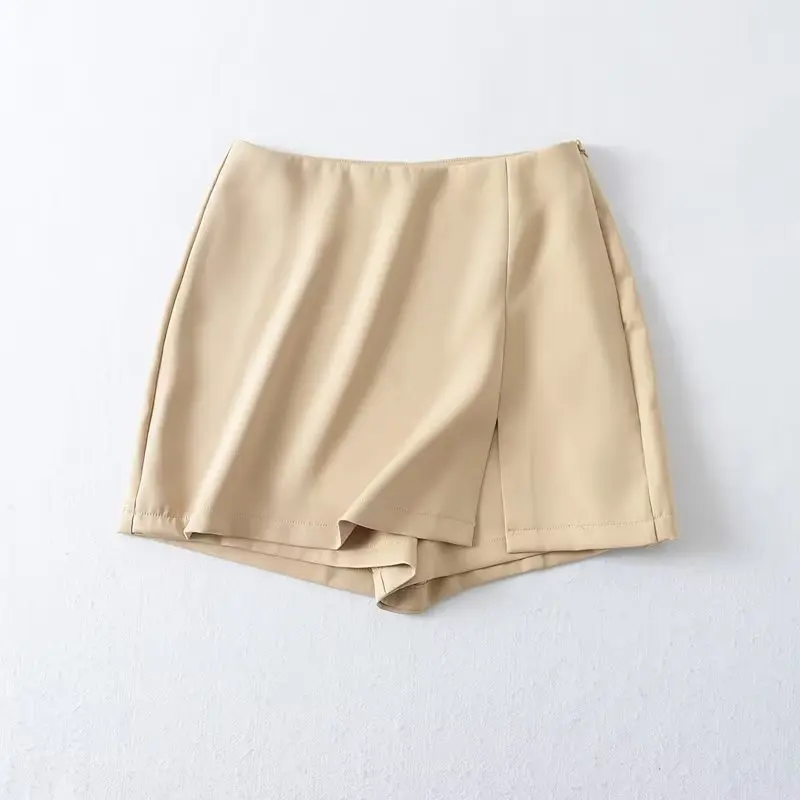 Elmsk 2023 Summer Shorts Women England Style Fashion Office Lady High Wasit Casual Culottes Simple Skirt Women