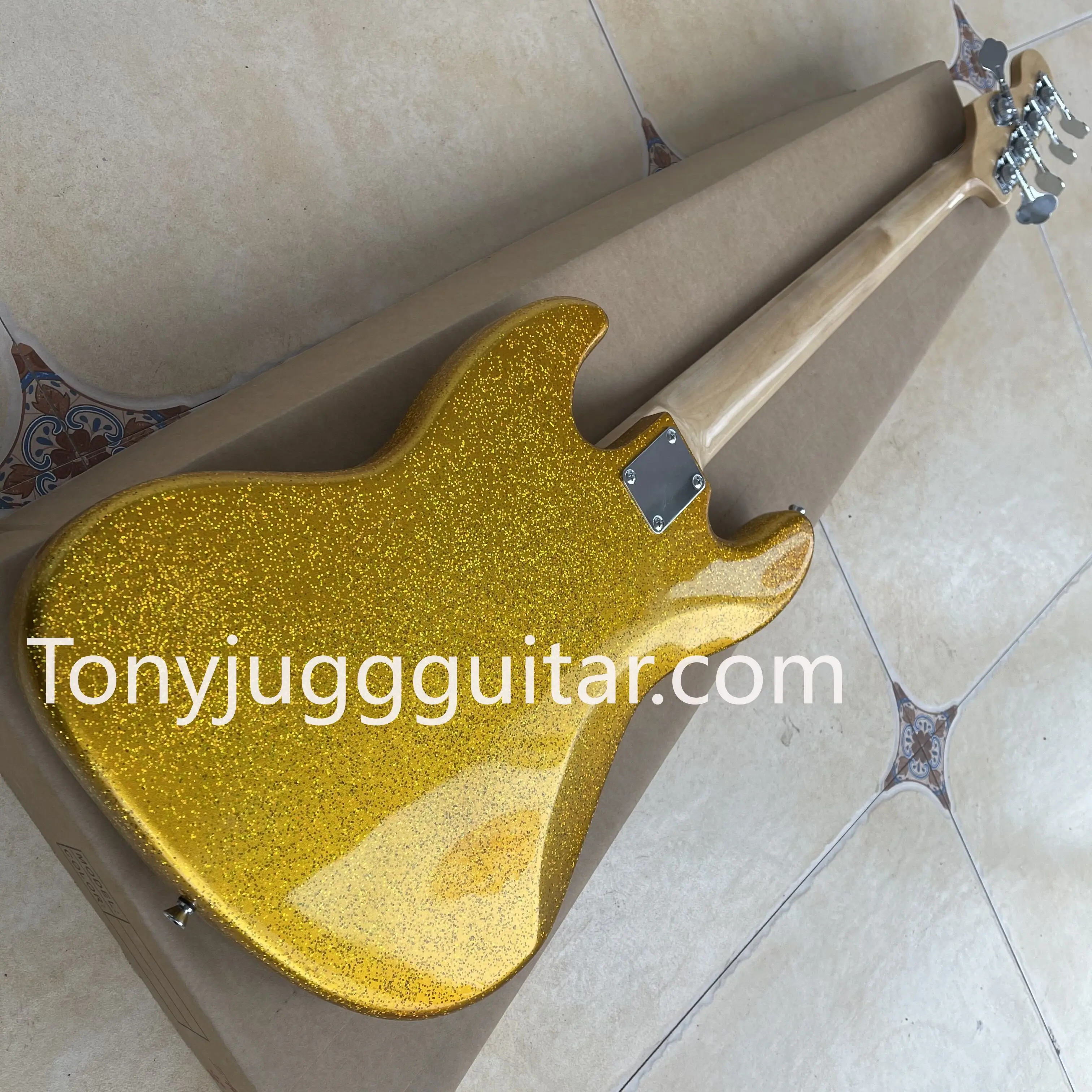 Custom shop 1960 электрическая бас-гитара Swing Jazz 4 String Gold Sparkle |