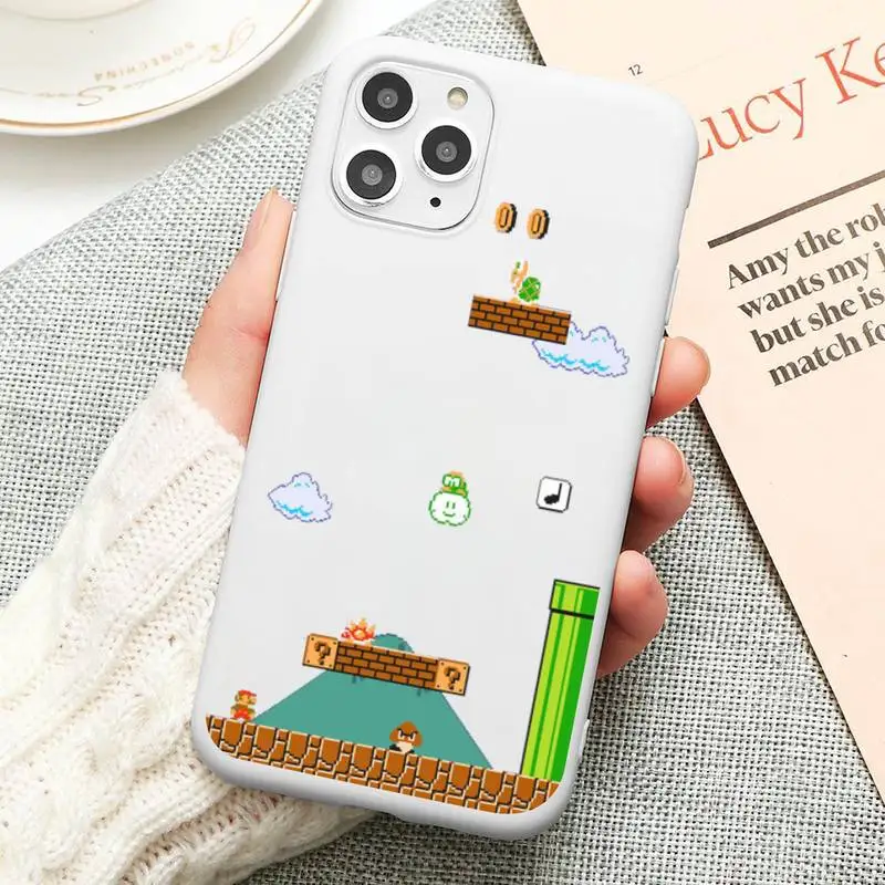Cartoon games Super Mario Phone Case For iphone 13 12 11 Pro Max Mini XS 8 7 6 6S Plus X SE 2020 XR Candy white Silicone cover