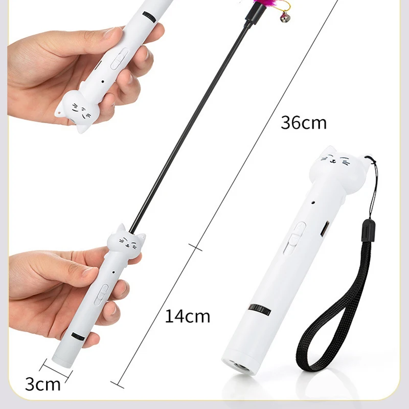 USB Rechargeable Laser Toy Funny Cat Pointer Multi-pattern Projection Interactive Animation Mouse Shadow stick Newest |