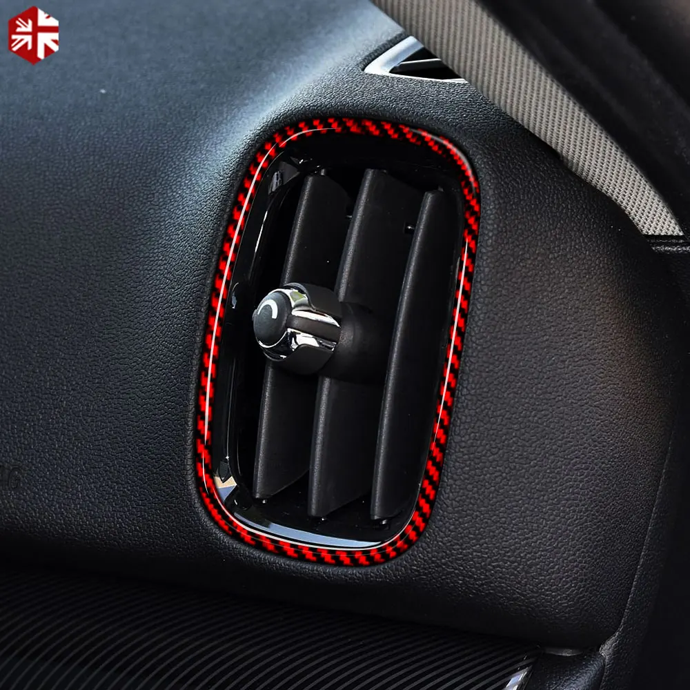 

Решетка вентиляционного отверстия из настоящего углеродного волокна для кондиционирования воздуха, обшивка для MINI Cooper SE Countryman F60 All4 2017 2018 ...