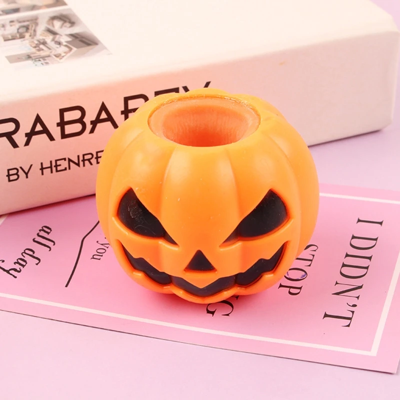 

Squeeze Halloween Pumpkin Anxiety Toy Soft Popping Mouse Model Stress Reliever Pinch Fidget Toys Boys Girl Party Favor