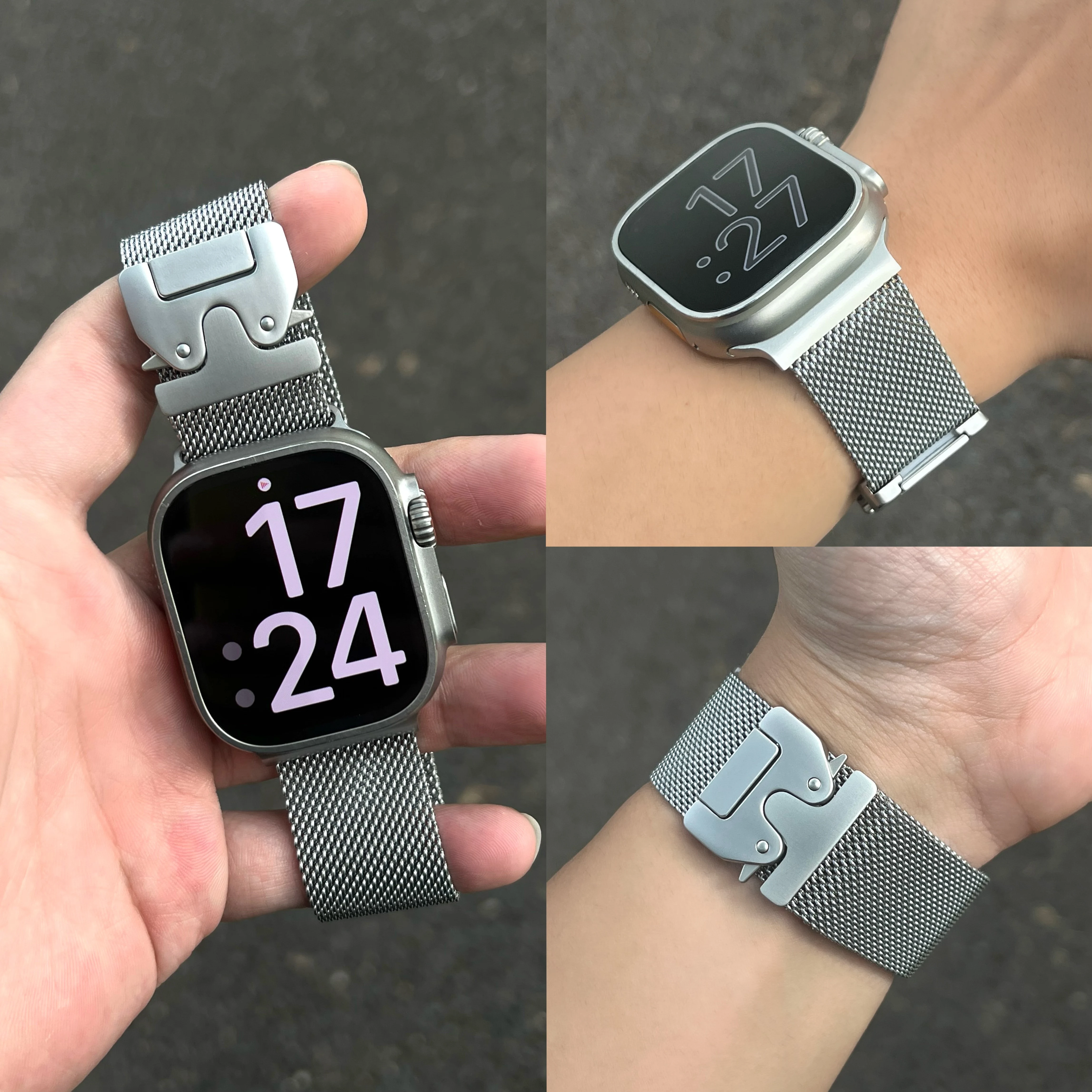 Фото Миланский ремешок для Apple Watch Ultra 3, 2 варианта, 49 мм, 46 мм, 45 мм, 44 мм, 40, 41, 42 мм, парашютный браслет для iWatch Series 11, 10, SE3, 9, 8, 7, 6 №3