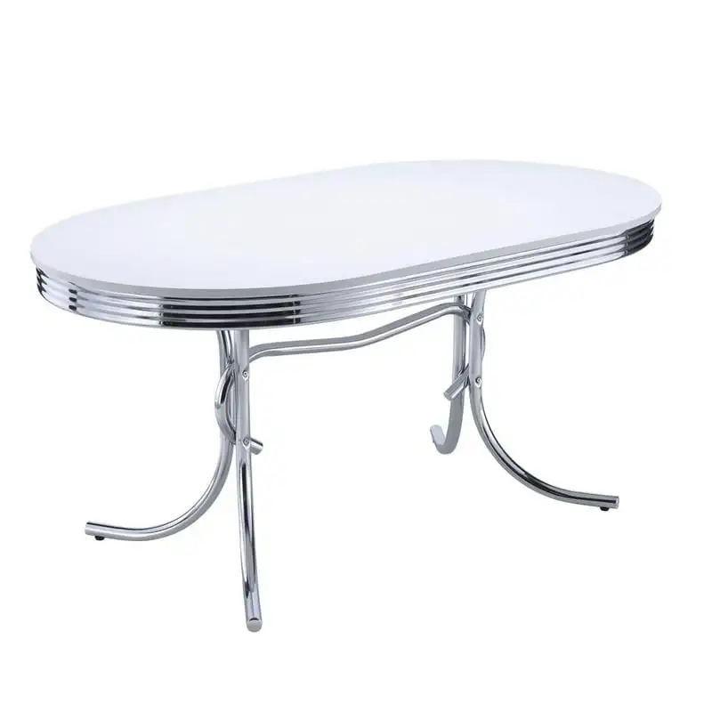 

Oval Dining Table White and Chrome