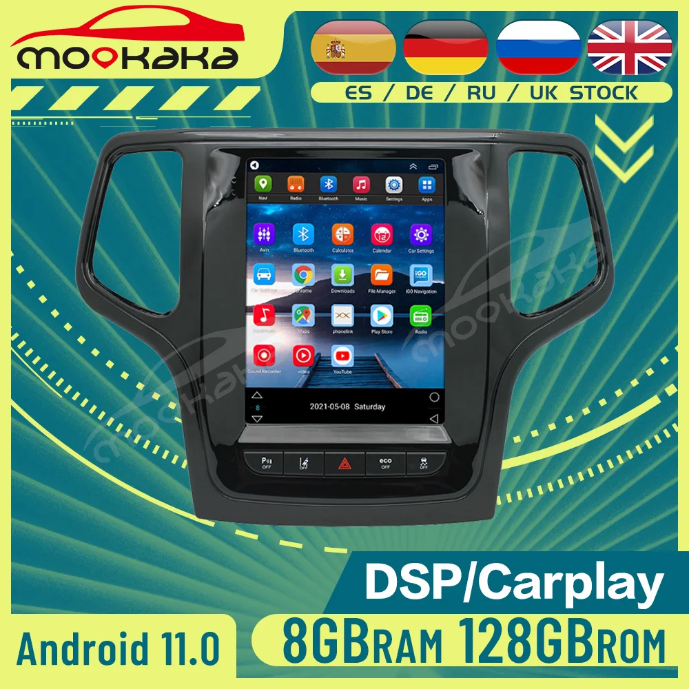 Автомагнитола на Android для Jeep Grand Cherokee 2008-2013 DSP Беспроводной мультимедийный плеер