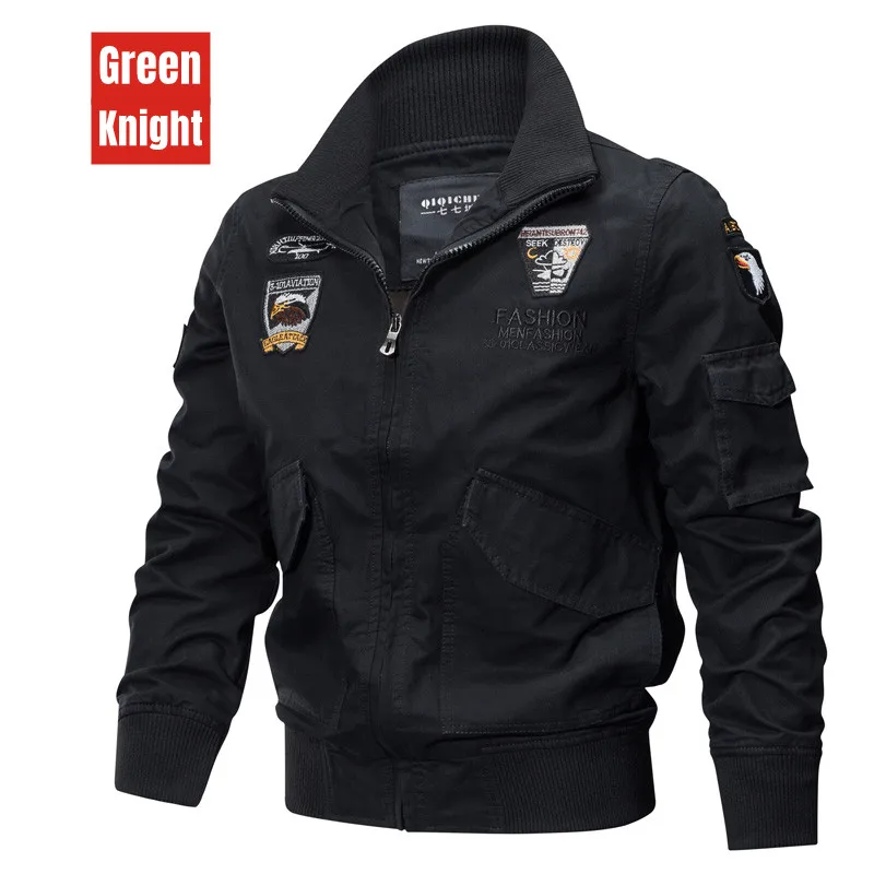 

2022 giacche Bomber militari da uomo uomo autunno inverno Casual giacca da pilota con cerniera solida nuovo colletto alla corean