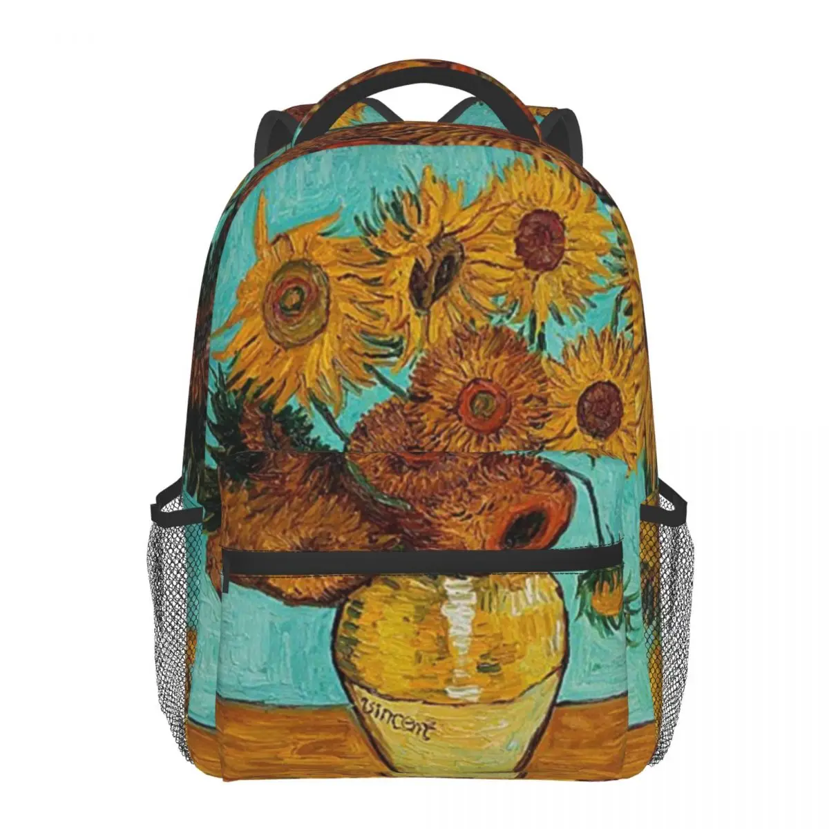 

Men Women Sunflowers Backpack Teenage Laptop Backpack Bags Van Gogh Light Weight Satchel