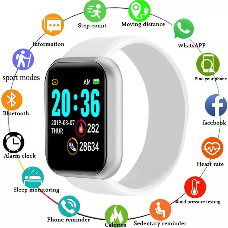 

Y68 Smart Watch D20 Pro Bluetooth Fitness Tracker Sports Watch Heart Rate Monitor Blood Pressure Smart Bracelet for Android iOS