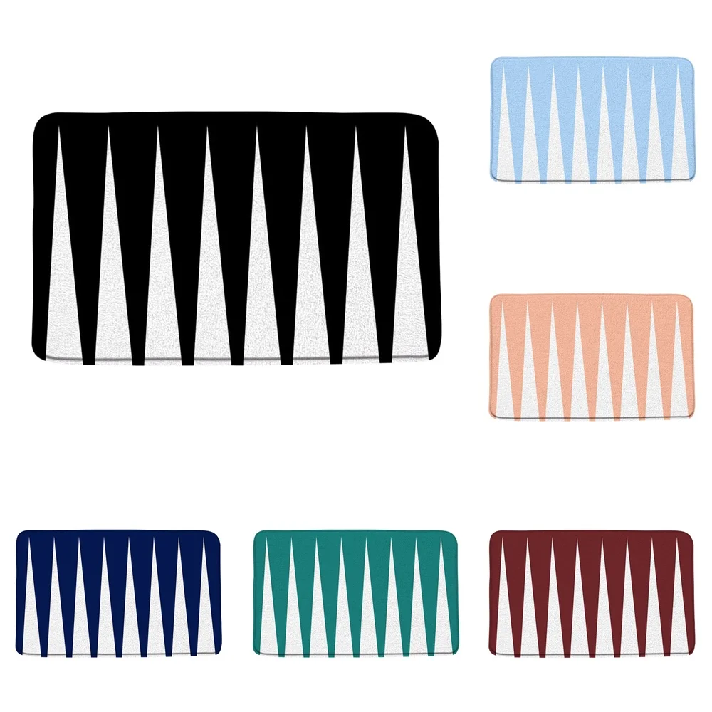 

Black White Bath Mat Anti-skid Geometry Gear Bathroom Decor Rug Modern Carpet Kitchen Doormat Living Room Foot Pad Home Washable