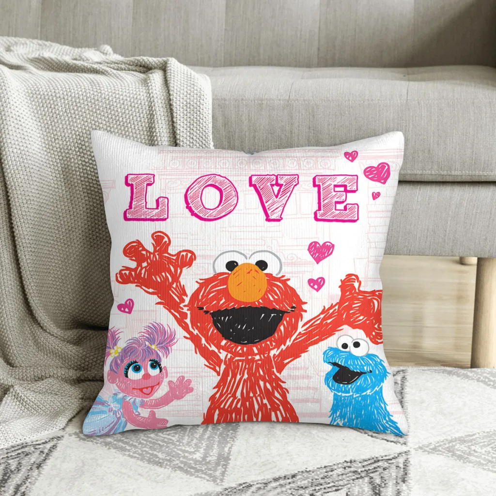 

Love Elmo Sesame Street 80s TV Series Polyester Cushion Cover For Sofa Car Decorative Soft Cojines Decorativos