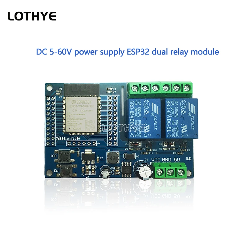 Двухканальный релейный модуль Wi-Fi Bluetooth ESP32-WROOM ESP32 плата дополнительного