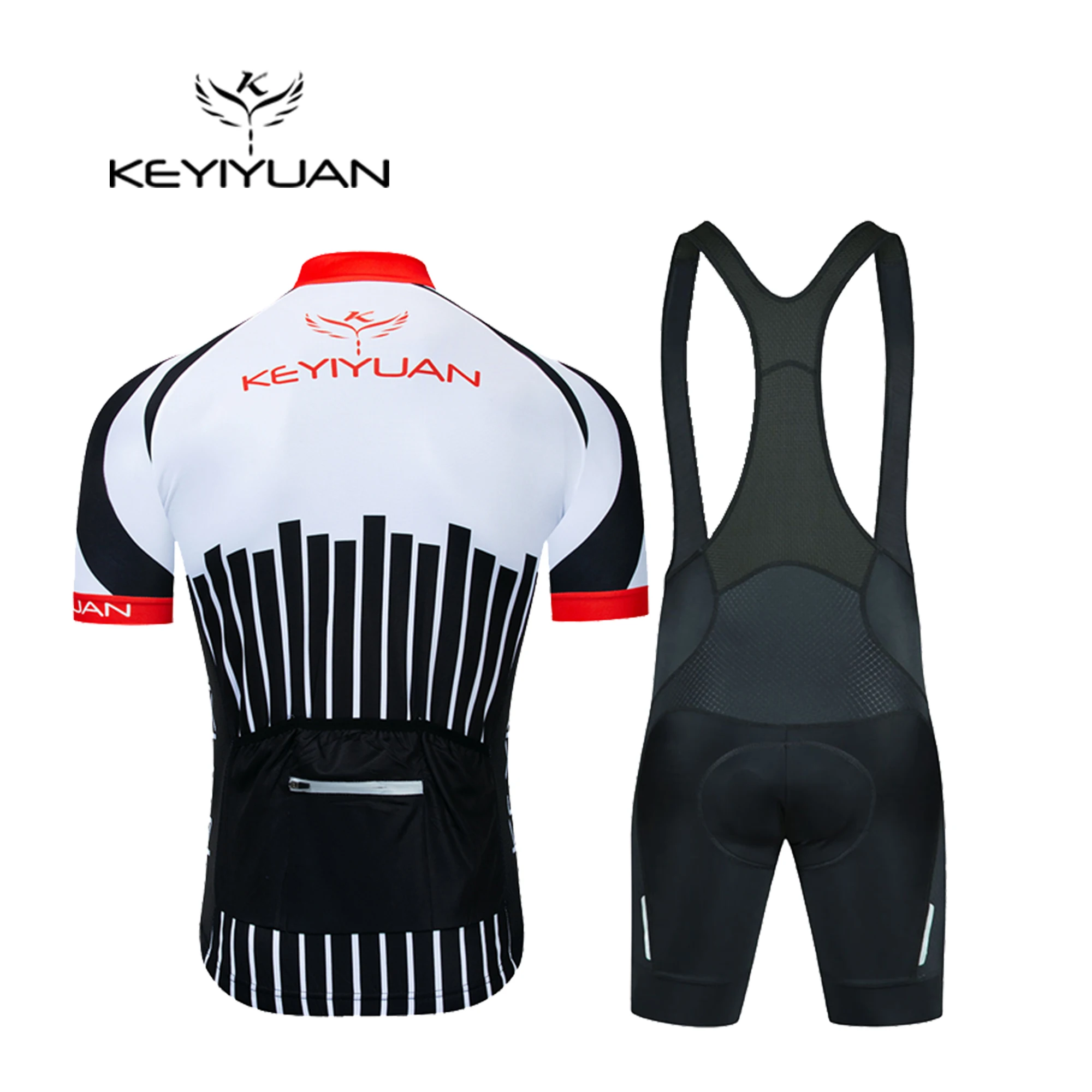 Комплект одежды для велоспорта Keyiyuan 2023 из быстросохнущего полиэстера черного