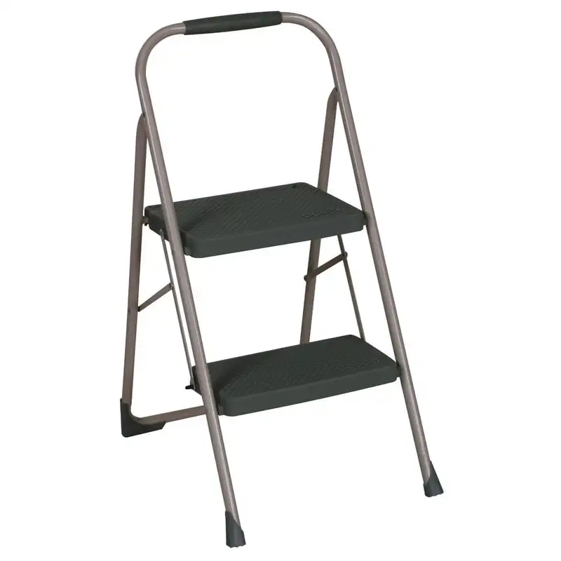 

2-step Big Step, Steel Step Stool With Rubber Hand Grip, 8 Ft. 2 In Max Reach, Ansi Type 3, 200 Lb. Weight Capacity (silver/blac