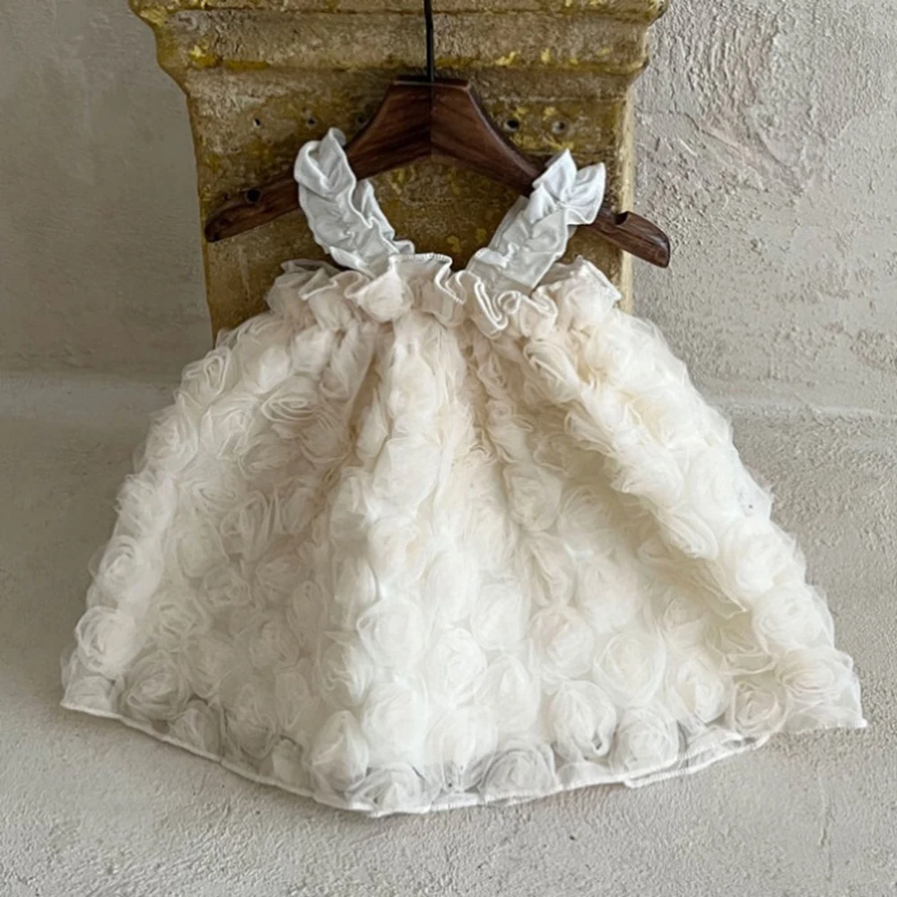 

Little Girl Lace Dress Korean Sleeveless Floral Dress Baby Princess Dress Birthday Party Dress Dress for Baby Girl Birthday