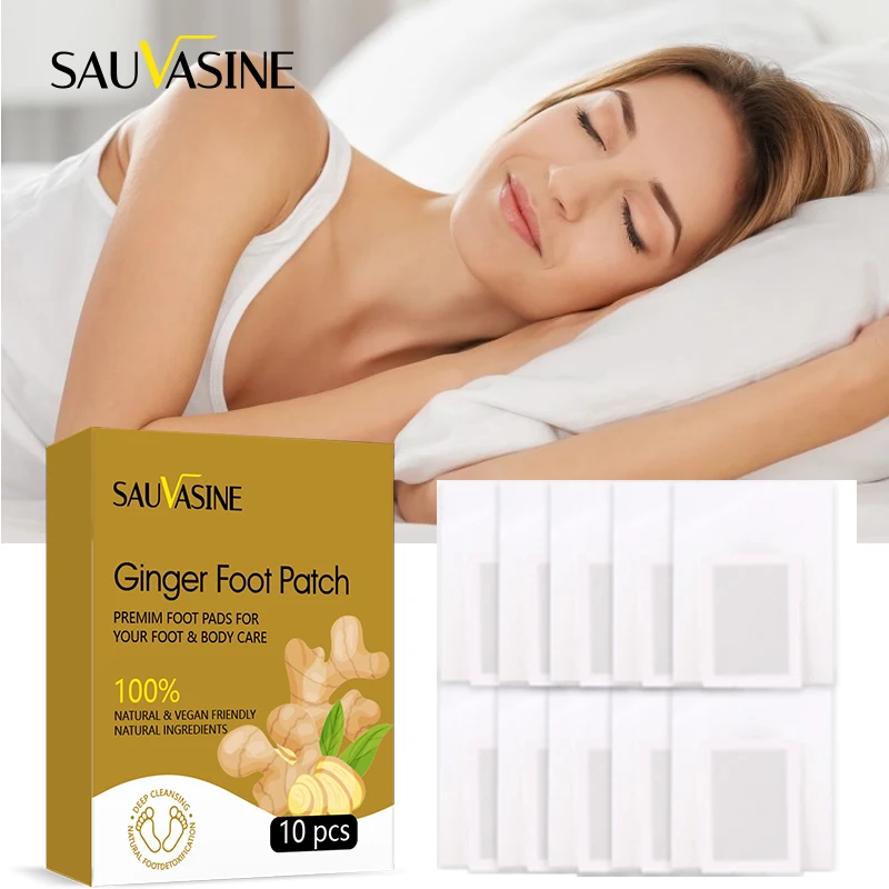 

10Pcs Ginger Detox Foot Patches Sleep Toxin Feet Pads Dispel Dampness Stick Herbal Body Health for Weight Loss