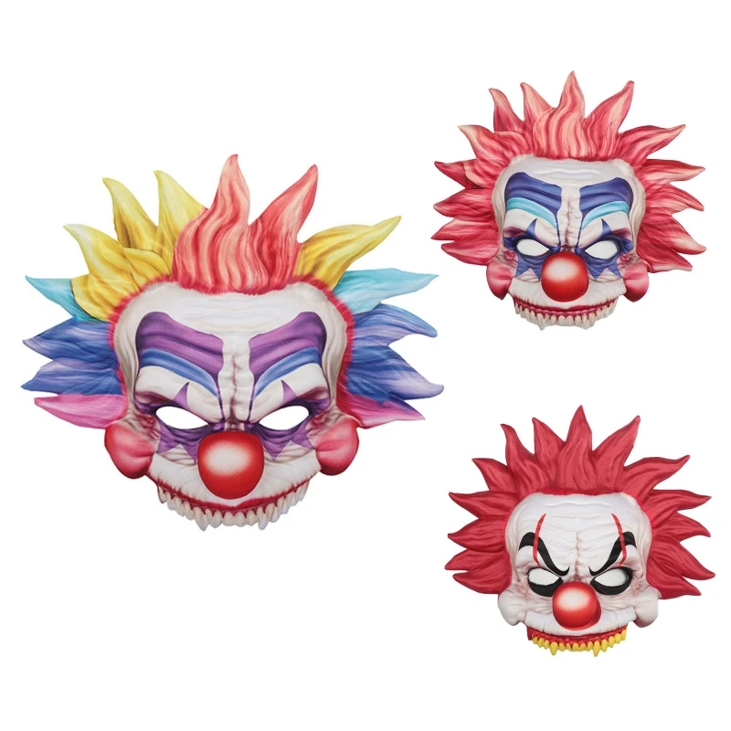 

Scary Clown Mask Cosplay Halloween Party Horror Face Mask Headgear Outdoor Ornament Men Costume Masquerade Dress up