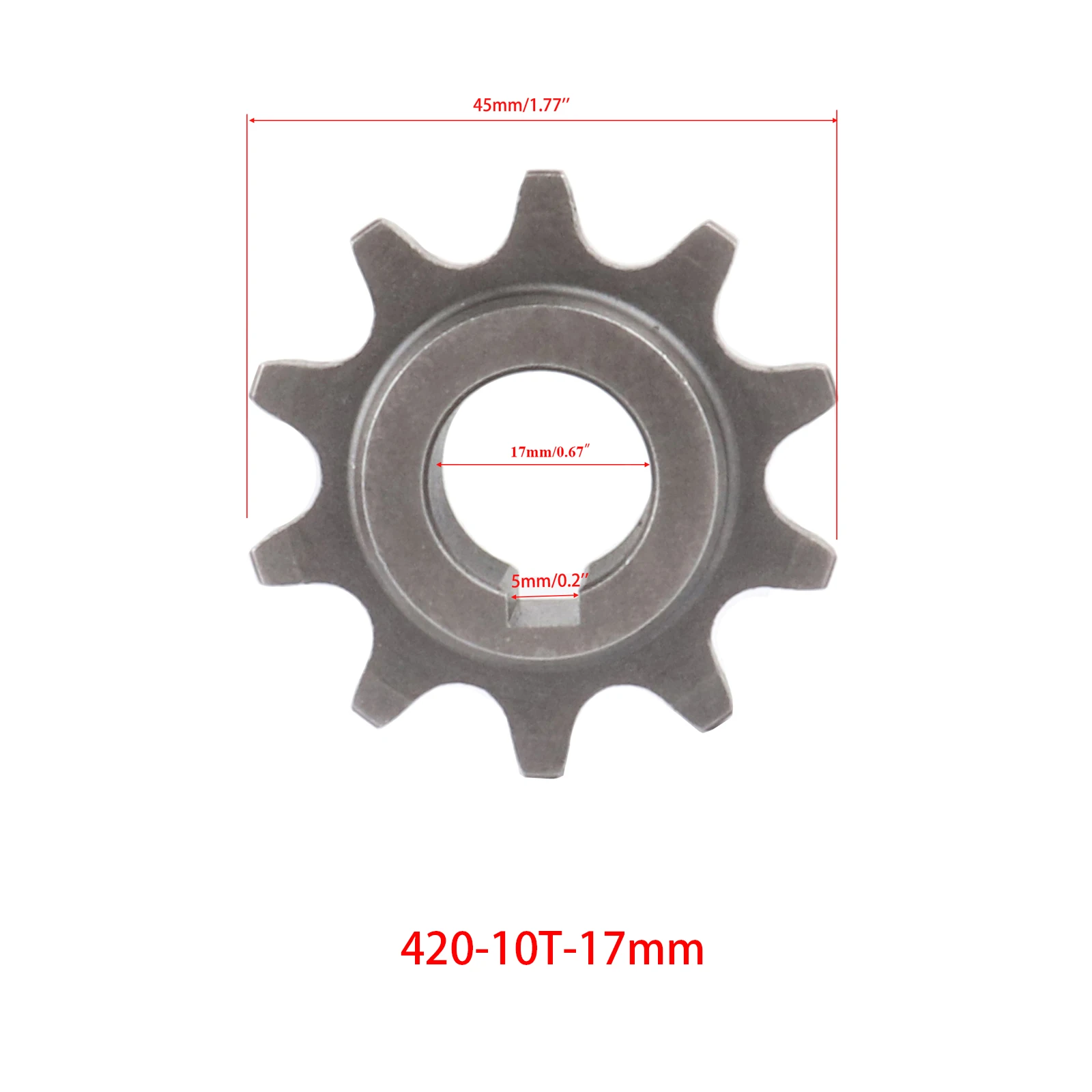 Передняя звездочка двигателя с 10 зубьями 420 16 мм/17 мм и открытым штифтом для мини-велосипеда Coleman CT200 Trail 200 KT196 Go Kart