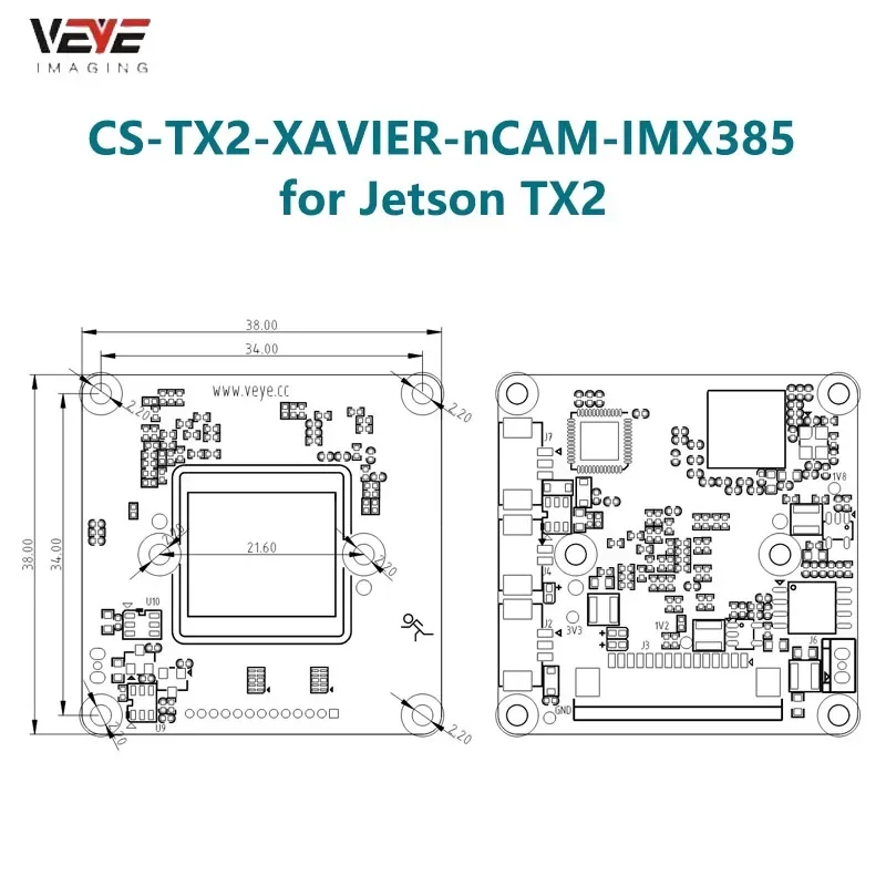 Модуль камеры Jetson TX2 YT1.0-5.1 CS-TX2-XAVIER-nCAM-IMX385 AGX-Xavier AGX-Orin IMX385 MIPI CSI-2 2MP Star Light ISP