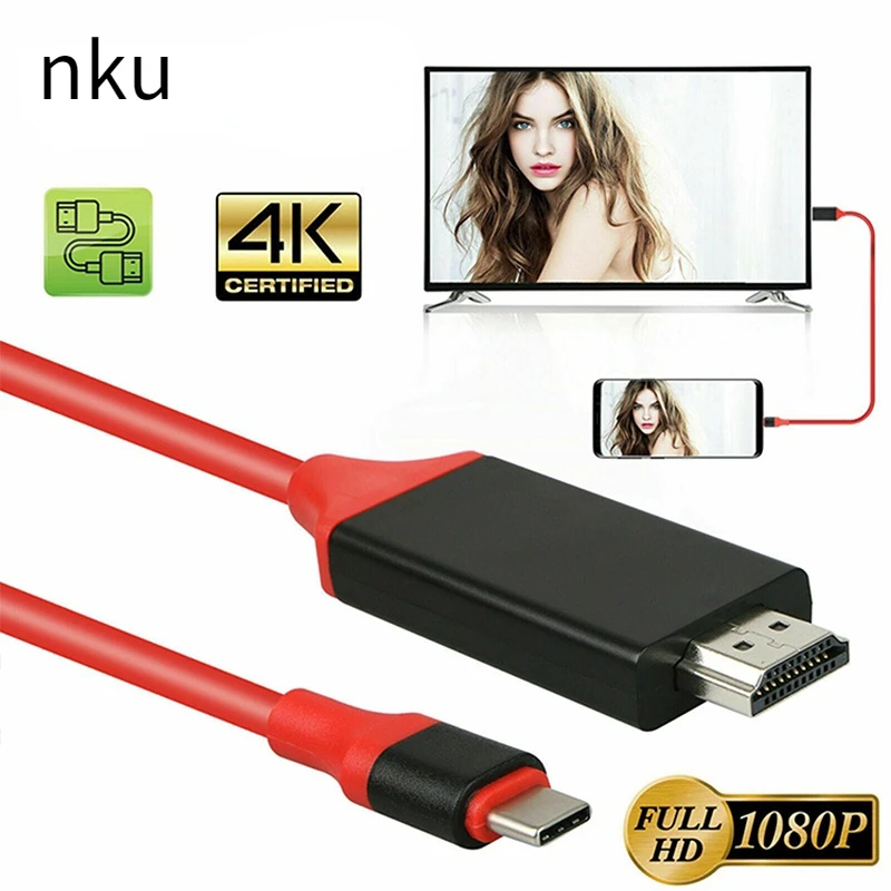 

2m USB3.1 Type-C To HDMI-Compatible 4K 1080P Video Adapter Cable USB-C To HDMI-Compatible Converter for MacBook ChromeBook Pixel