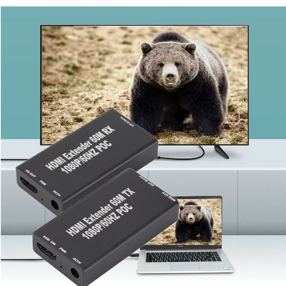 Удлинитель HDMI RJ45 4K удлинитель Cat5 60 м 120 аудио комплект Over Ethernet Cat6/5e для PS4 Apple TV ПК