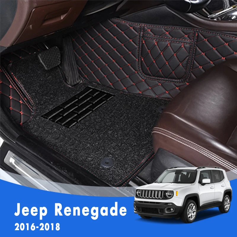 

Для Jeep Renegade 2016 2017 2018 Роскошные двухслойные проволочные петли автомобильные коврики ковры Авто Чехлы для интерьера коврики