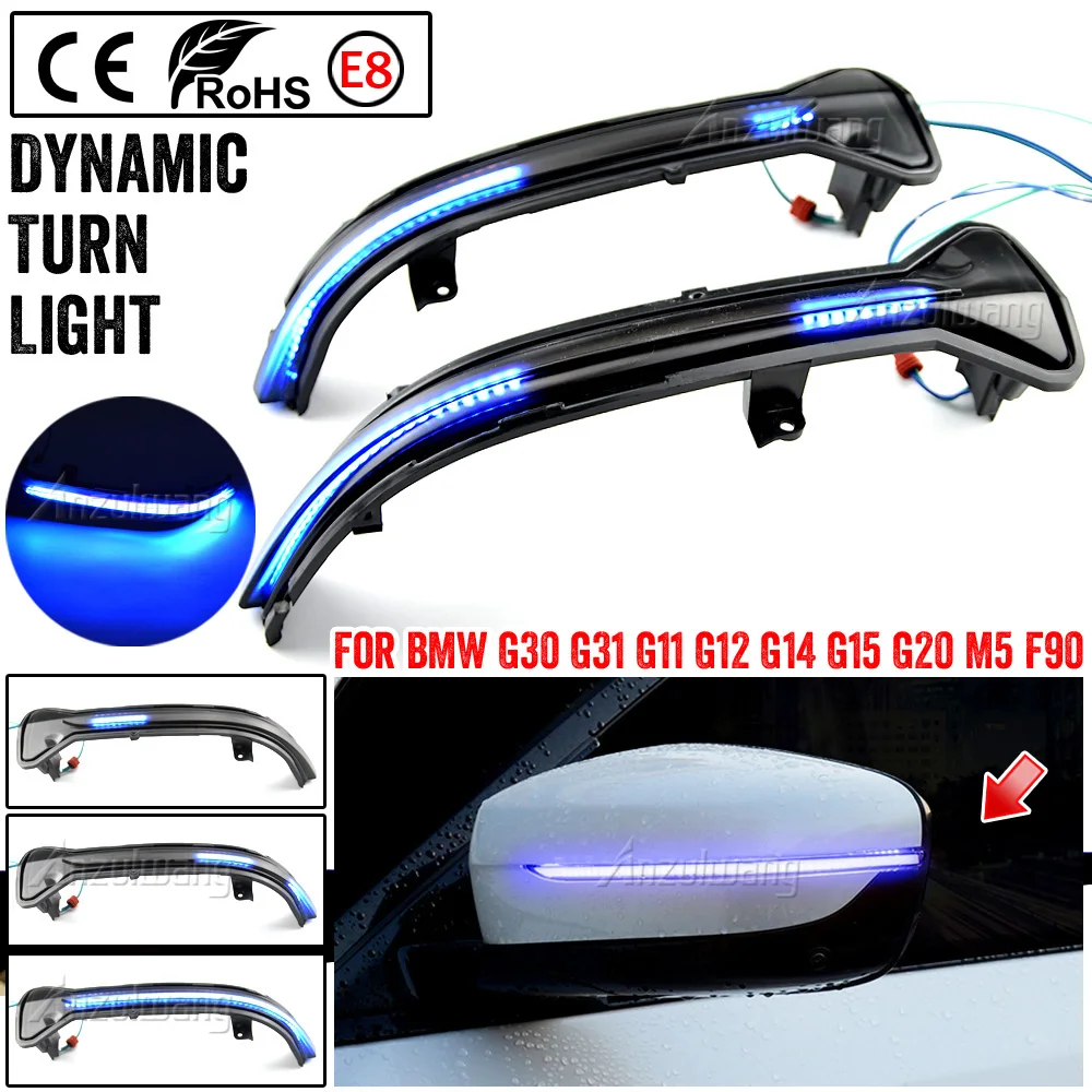 

LED Dynamic Turn Signal Side Mirror Sequential Light Lamp For BMW G38 G12 G20 G30 G31 G14 G15 G11 G12 M5 F90 5 6 7 8 3 Series