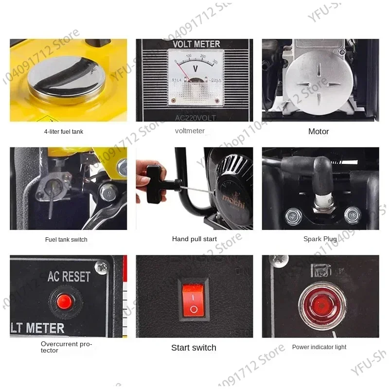 800 Вт малошумный бензиновый генератор портативный бытовой микро бесщеточный