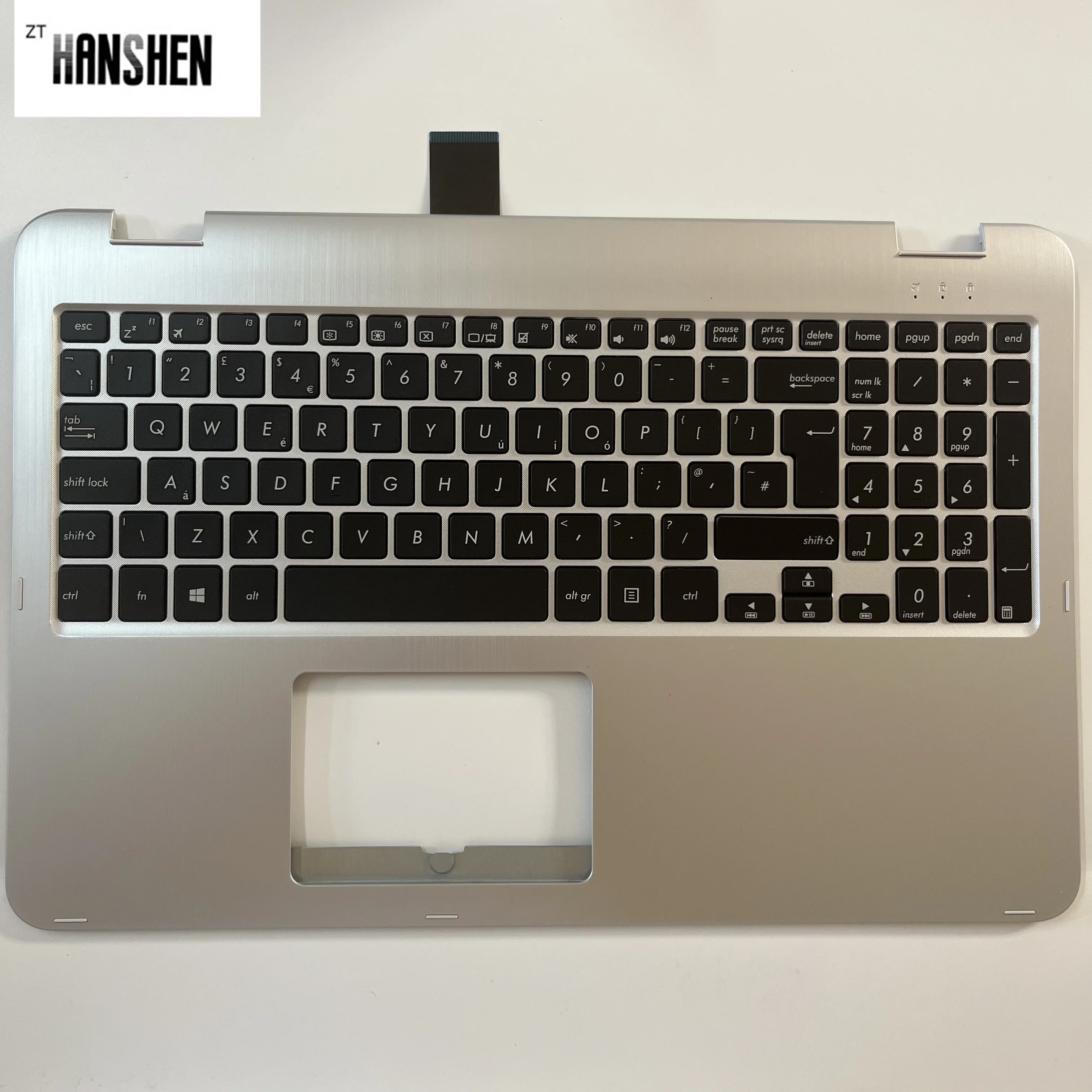 Клавиатура HANSHEN UK для ноутбука ASUS VivoBook Flip TP501UA TP501U TP501 TP501UB серебристая