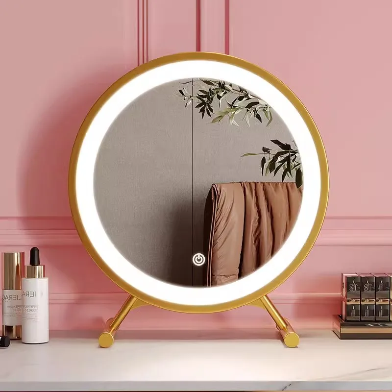 

Round Nordic Decorative Mirrors Girls Ornaments Table Small Vanity Mirrors Shaving Bedroom Specchio Adesivo Parete Home Decors