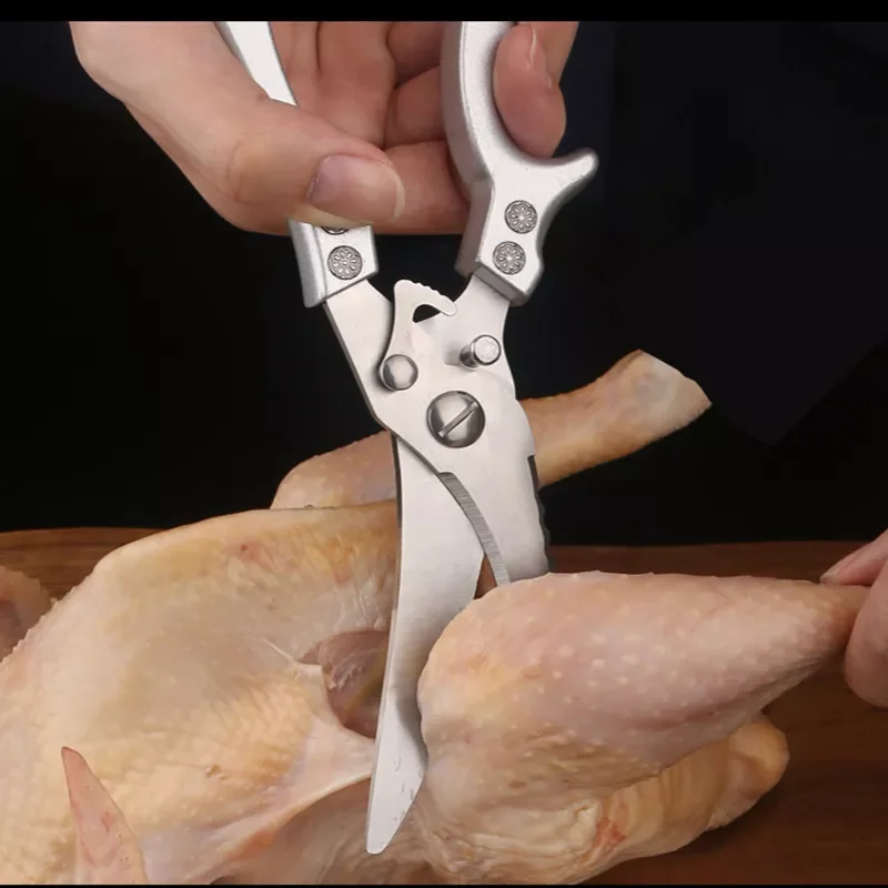 

Powerful Scissors Stainless Steel Chicken Bone Duck Fish Cutter Scale Clean Cook Utility Knife Kitchen Supplies