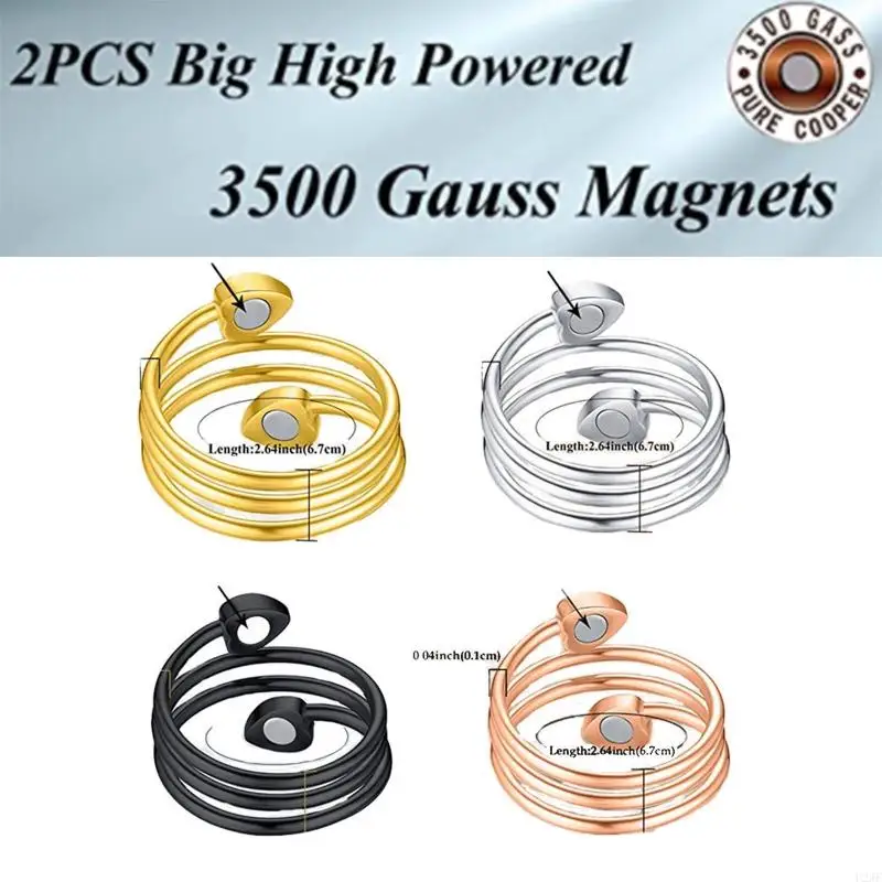 U2JF Медное кольцо Циркуляция Исцеление артрита Кольцо Воллет Магнитное