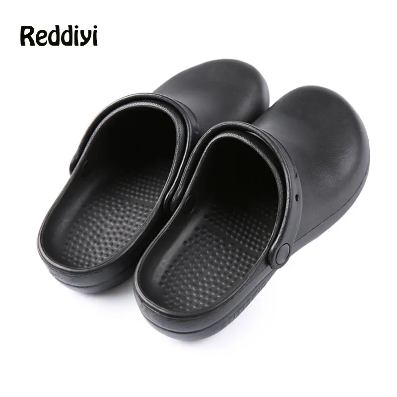 

Kitchen Work Shoes Anti-Slip Waterproof Oil-proof Working Safety Chef Shoes Hotel Restaurant Cook Slippers Unisex Sandals