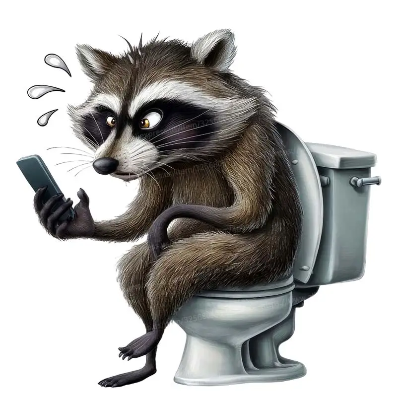 

Наклейка для туалета ПВХ Белки, пингвины и еноты