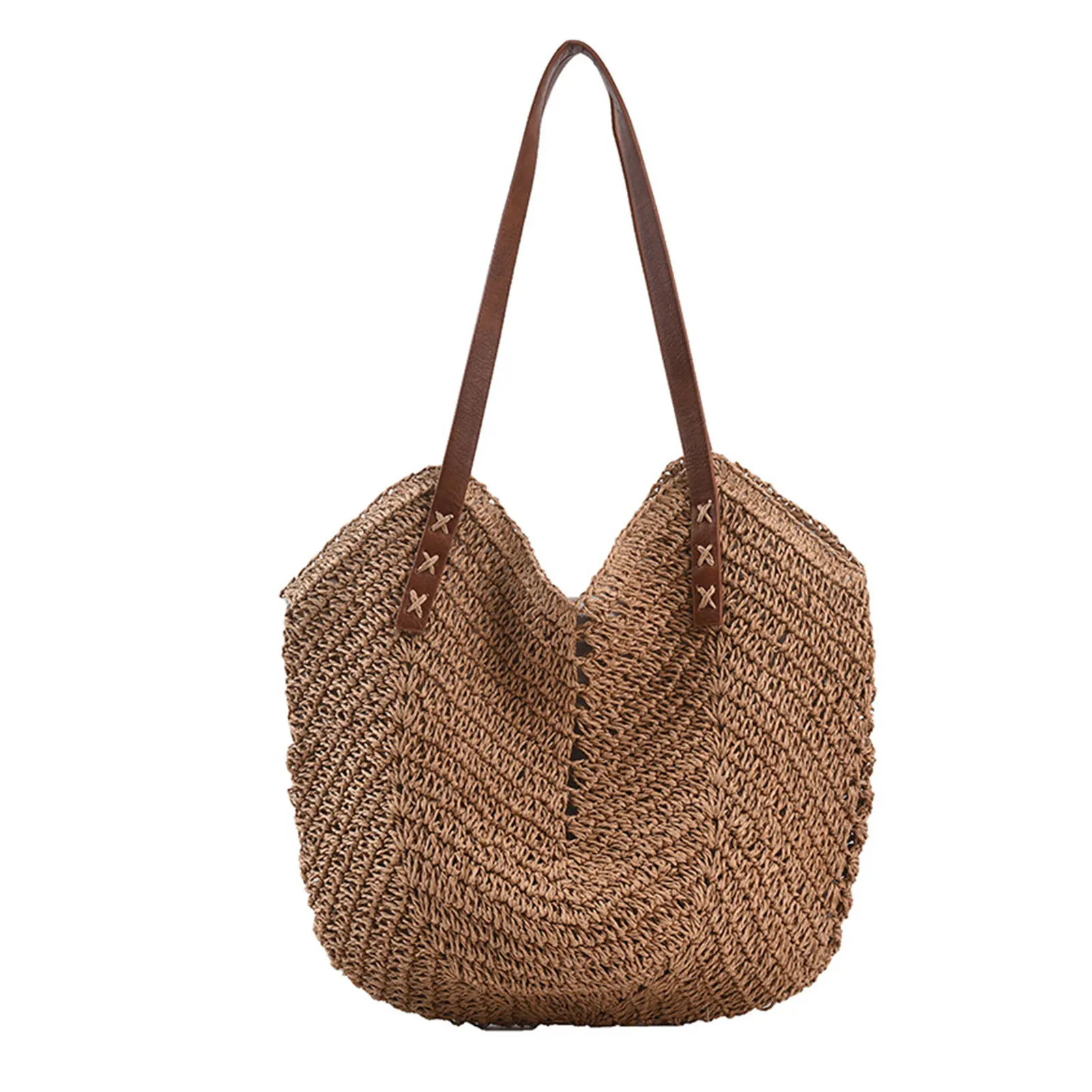 

Women Vacation Gift Soft Summer Beach Portable Daily Straw Bag Outdoor Large Capacity Woven Tote Hand Made Travel Casual
