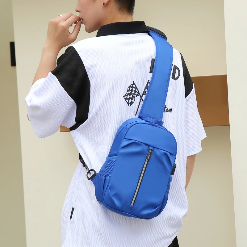 

New Men's Chest Bag Large Capacity Oxford Cloth Messenger Chest Bag Outdoor Travel Waterproof Durable Multifunction Shoulder Bag