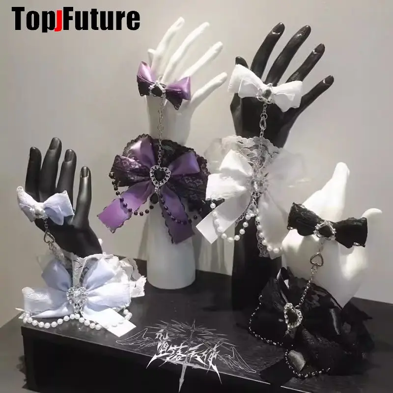 Манжеты Y2K для девушек манжеты на запястье в японском готическом стиле панк