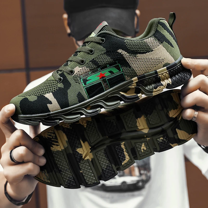 New Professional Army Mens Tactical Military Shoes Desert Combat Training Shoes Men Outdoor Womens Camouflage Hiking Sneakers