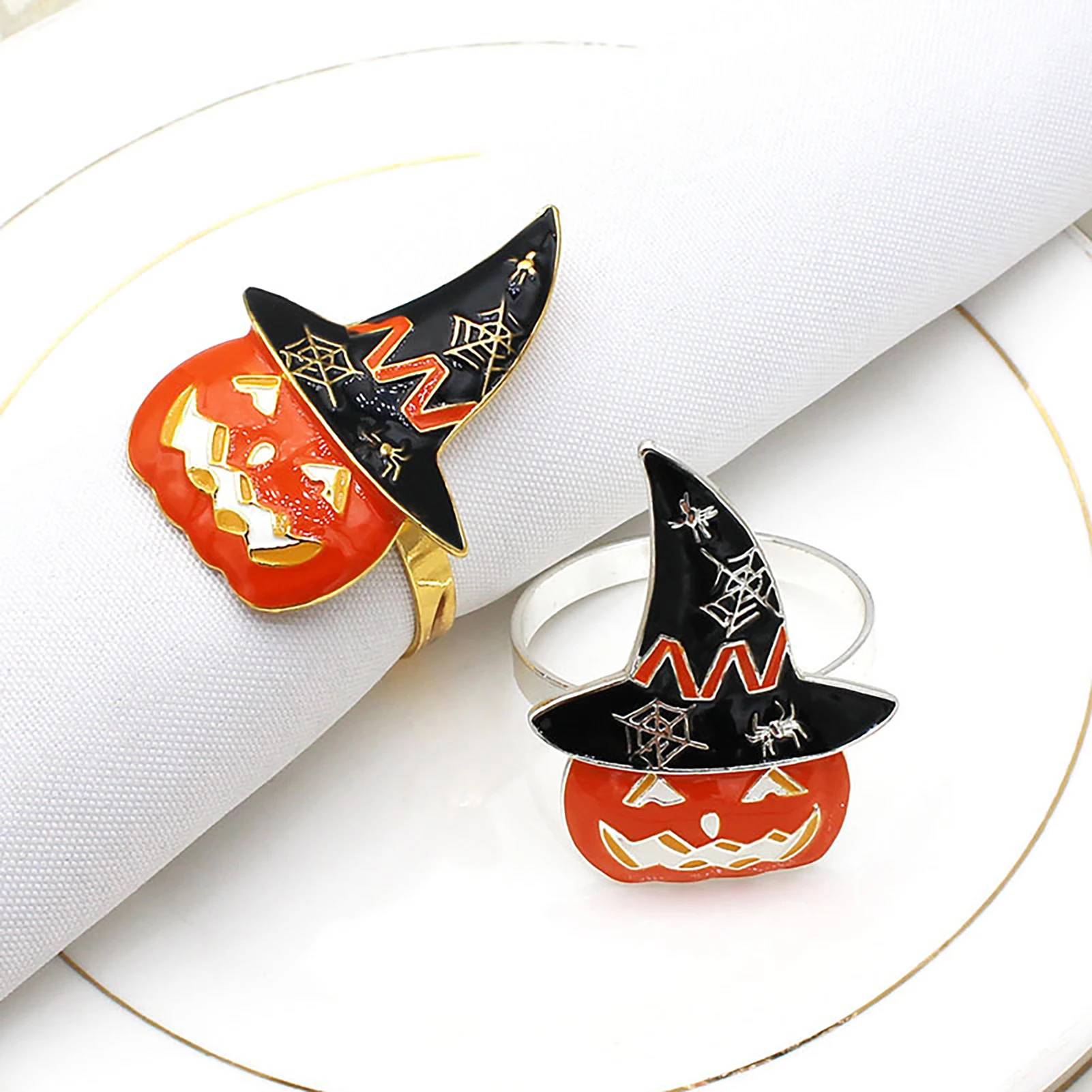 

Металлические кольца для салфеток Witch Hat Хэллоуин многоцелевые для различных случаев подходят для большинства салфеток и бумажных полотене...