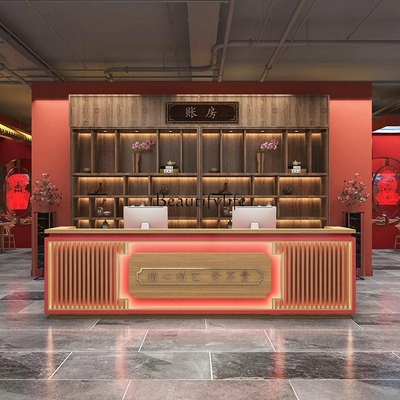 Новый китайский стиль Guochao касса для отеля ванна ног элитный магазинный шкаф