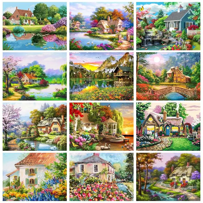 

PhotoCustom Painting By Numbers Brilliant Summer With Frame Art Picture Numbers Craft For Adults Decoration Home Gift