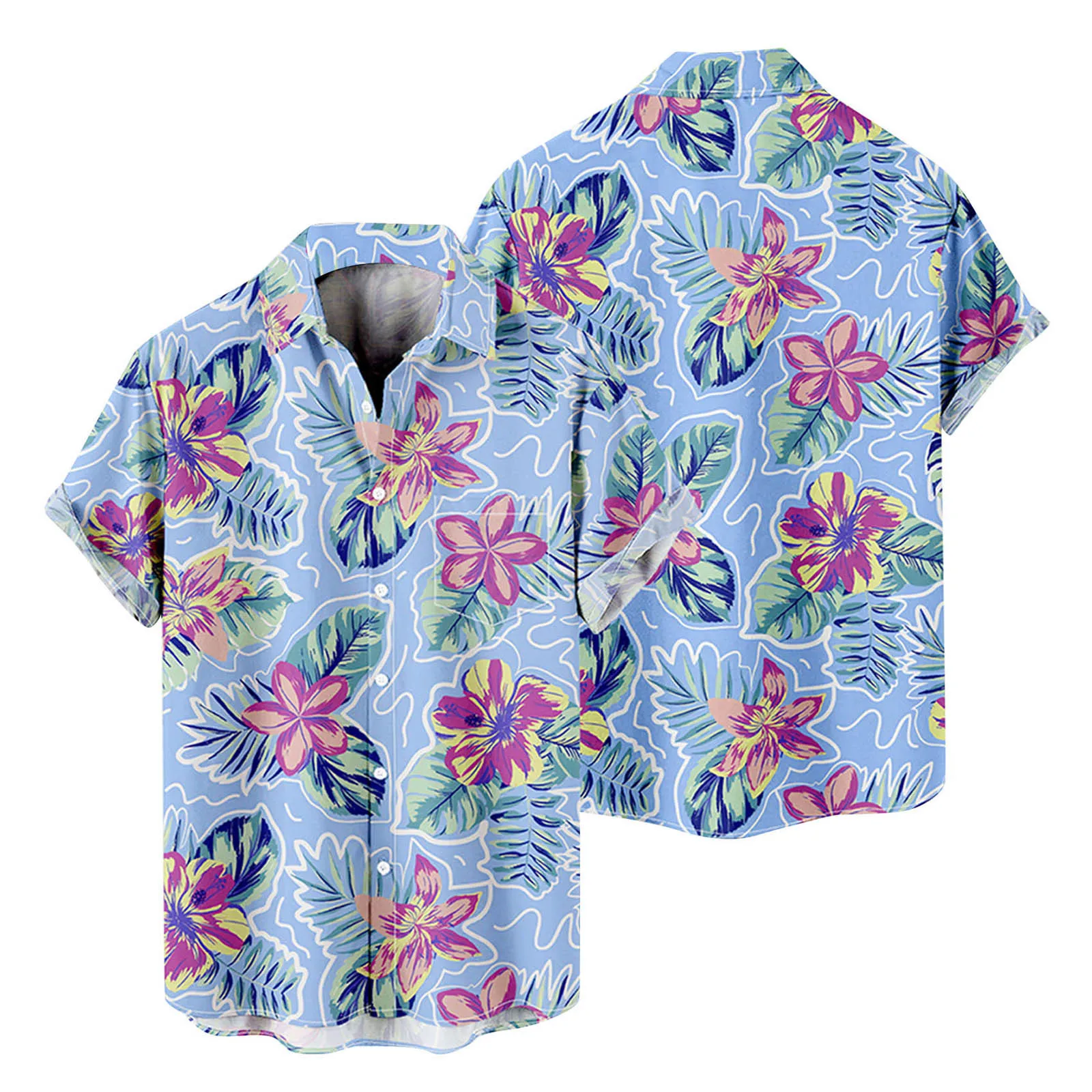 

Gold T Mens Fashion And Leisure 3D Digital Printing Buckle Lapel Short Sleeve Shirt Top Short Tee Shirt Christmas Tee Shirts Men